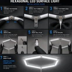 Lámpara LED hexagonal - 6500K - 1 hexágono - 440cm