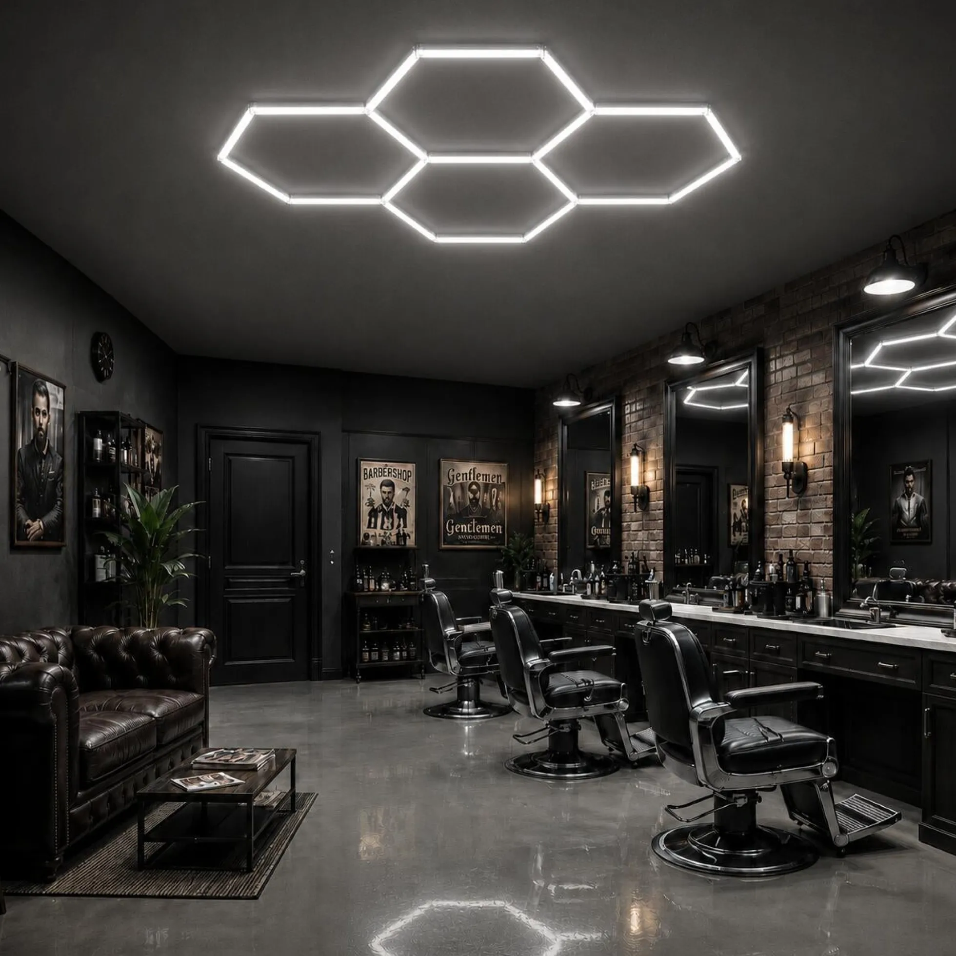 Lámpara LED hexagonal - 6500K - 4 hexágonos - 440cm
