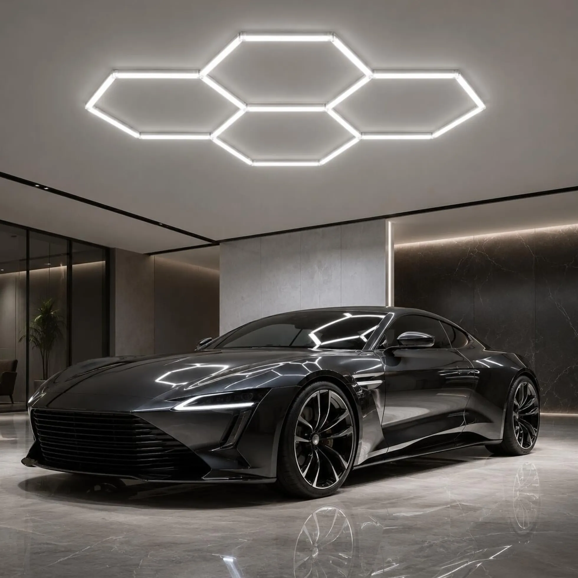 Lámpara LED hexagonal - 6500K - 4 hexágonos - 440cm