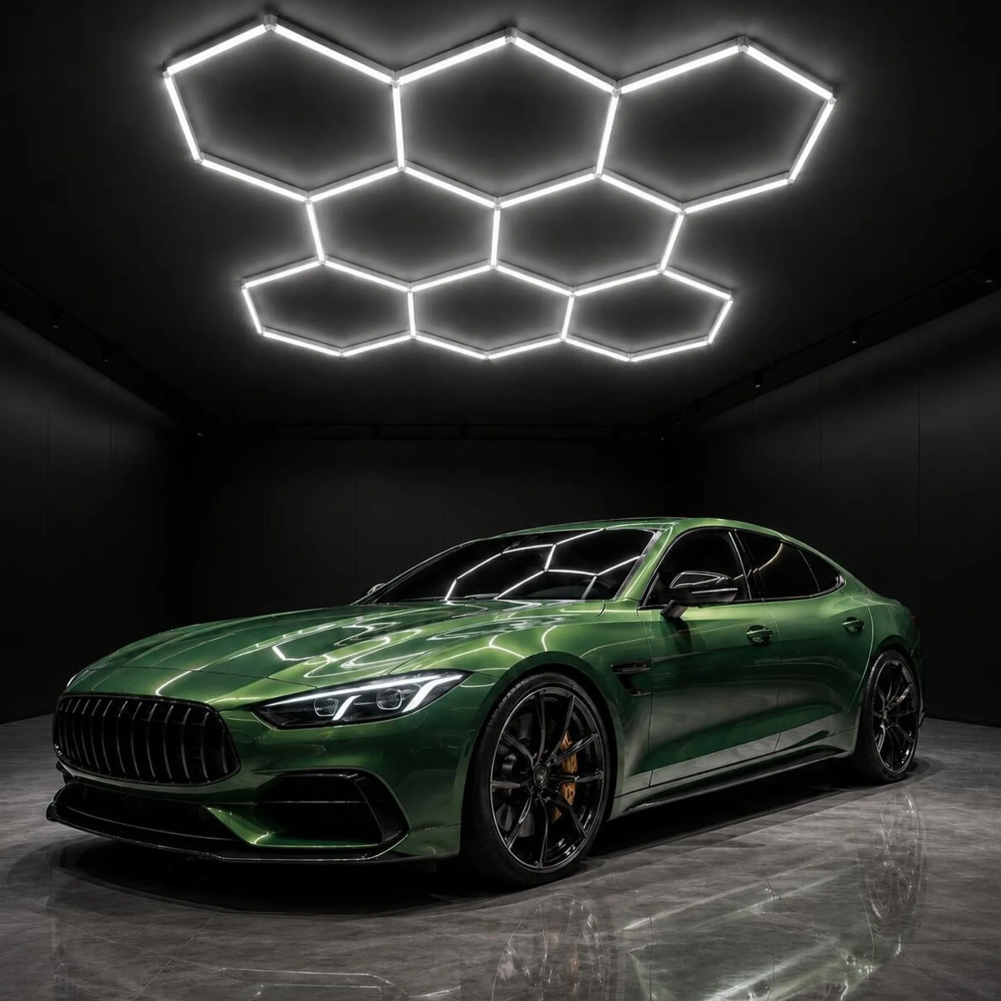 Lámpara LED hexagonal - 6500K - 8 hexágonos - 440cm