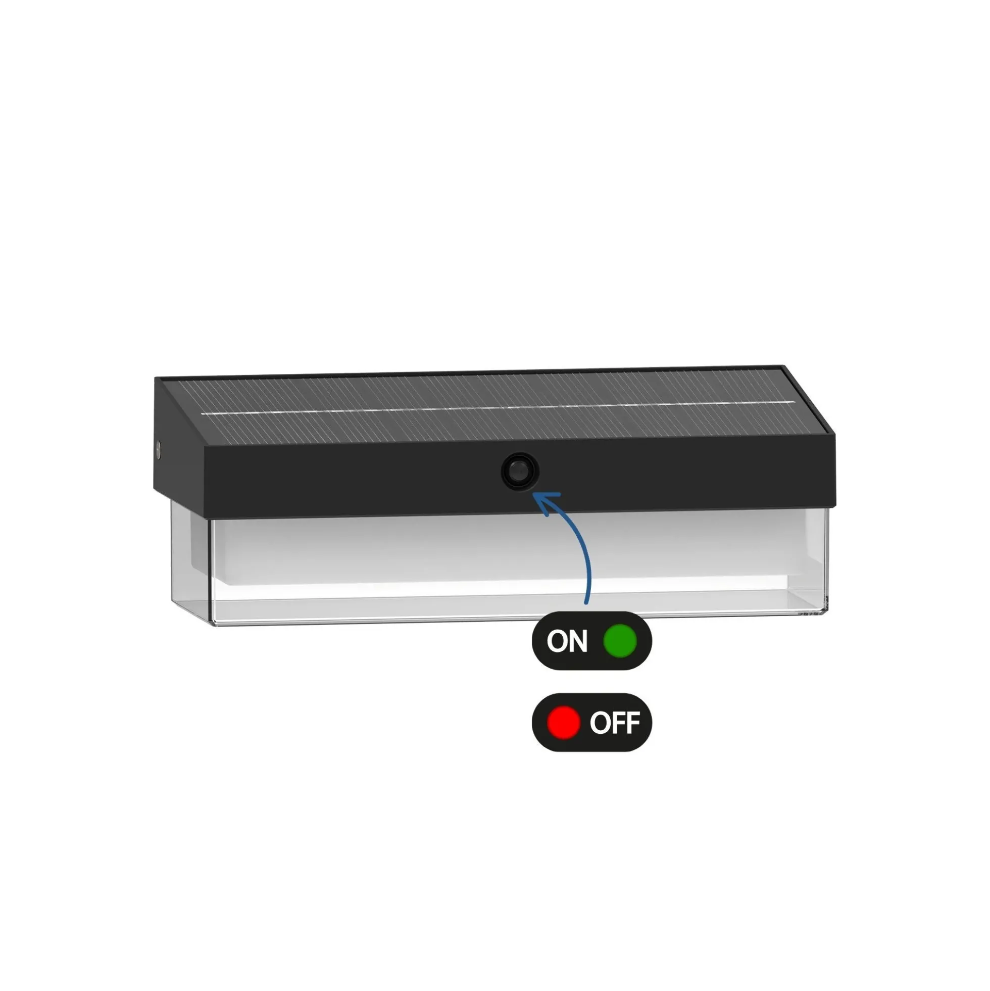 Lámpara LED solar con sensor de microondas - 3000K - IP65 - 900lm