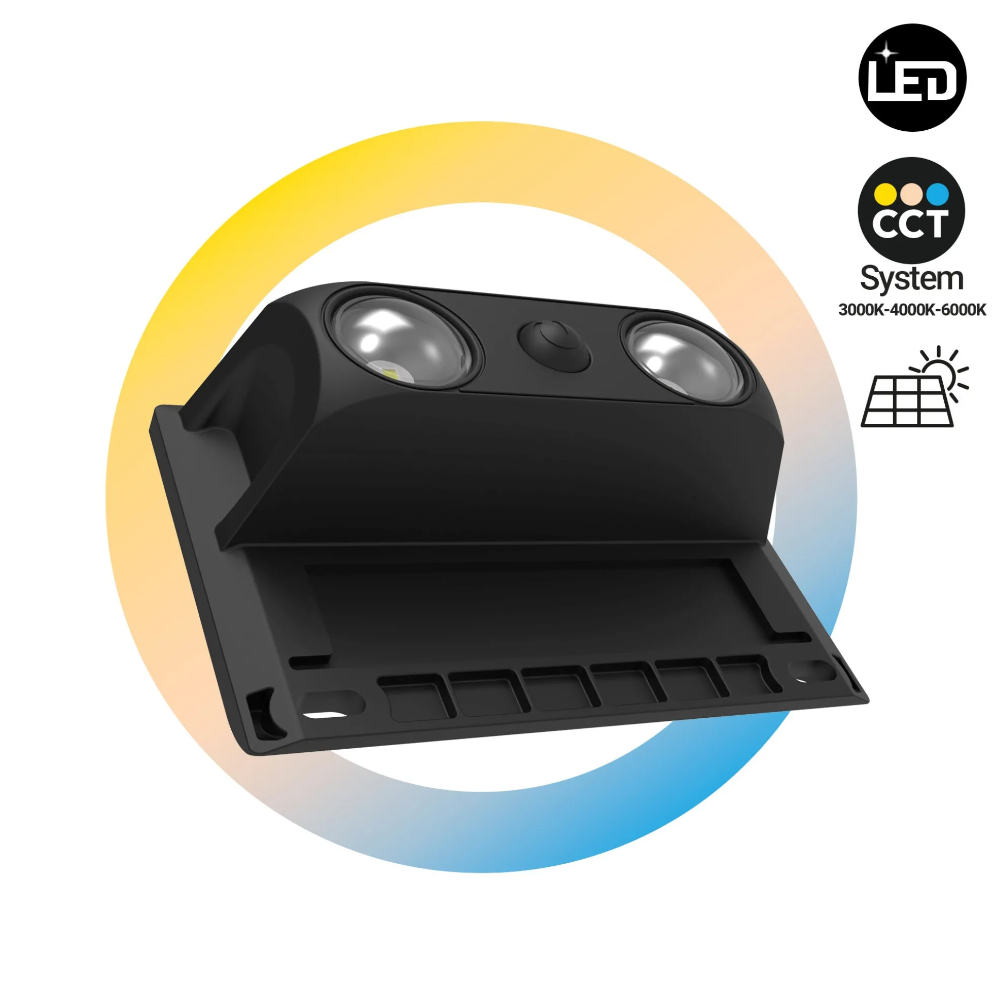 Lámpara LED solar de exterior - CCT - 2 LED - 60lm