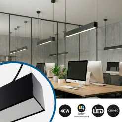 Lámpara lineal LED DOB CCT - 40W - 120cm - 120lm/W - PVC - Suspensión