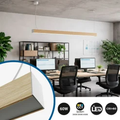 Lámpara lineal LED DOB CCT - 60W - 180cm - 120lm/W - PVC - Suspensión