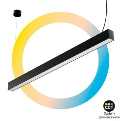 Lámpara lineal LED DOB CCT - 60W - 180cm - 120lm/W - PVC - Suspensión
