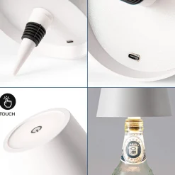 Lámpara para botellas LED CCT portátil - Táctil - Ø105 mm