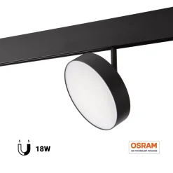 Luminaria circular LED para carril magnético 48V - Ø14.2cm - 18W - CRI90 - OSRAM