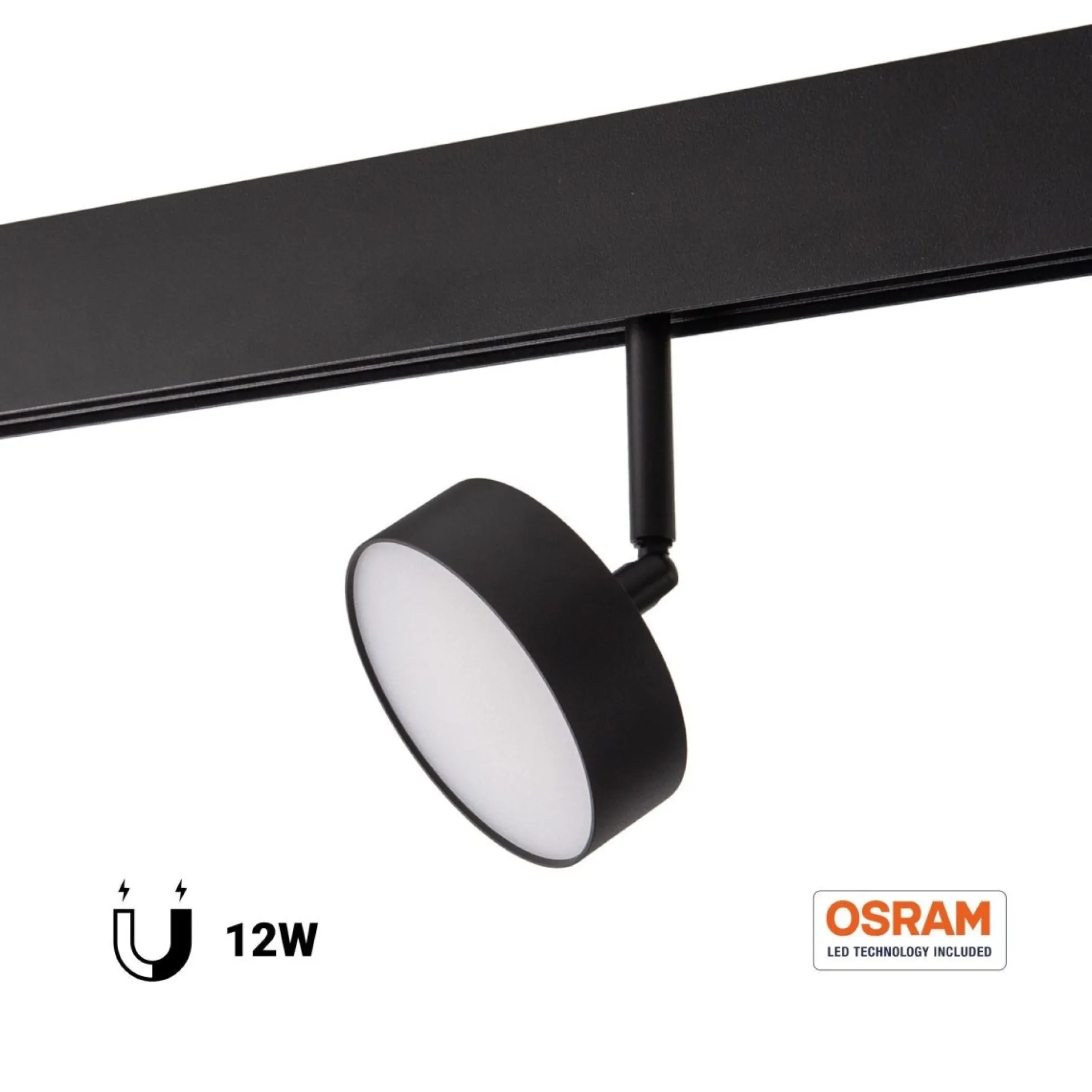 Luminaria circular LED para carril magnético 48V - Ø9.5cm - 12W - CRI90 - OSRAM