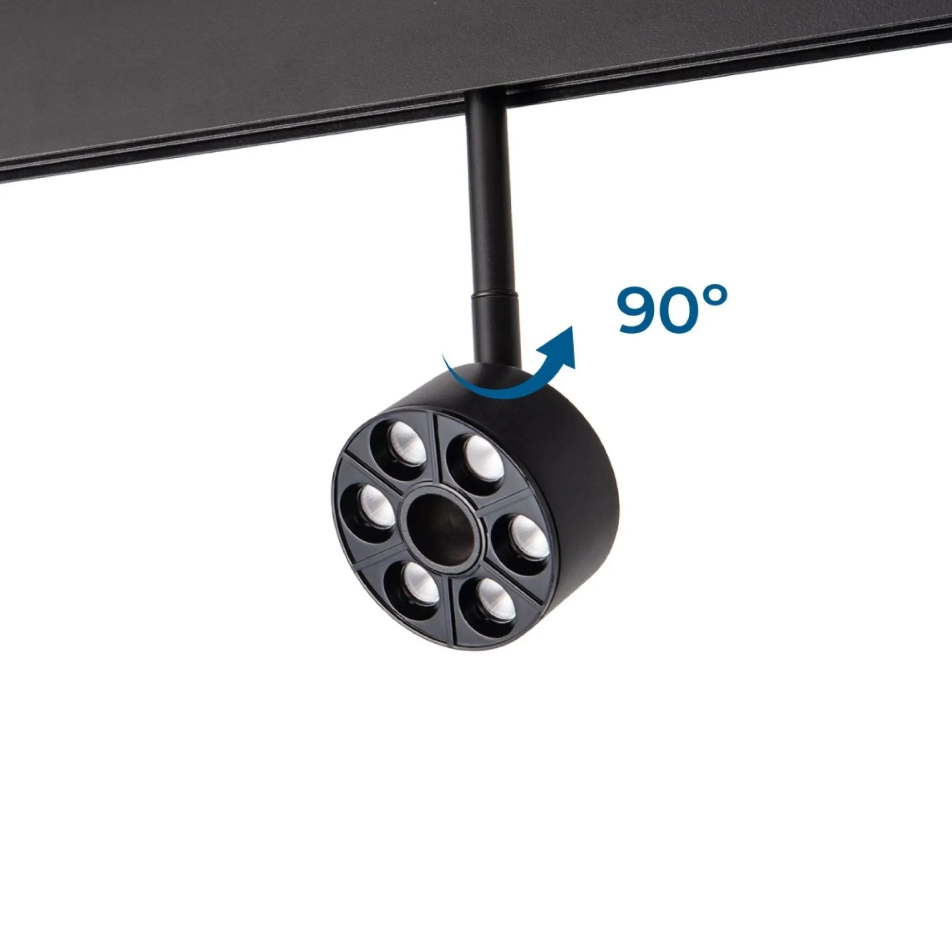 Luminaria circular LED para carril magnético 48V - Ø7cm - 6W - CRI90 - UGR18 - OSRAM
