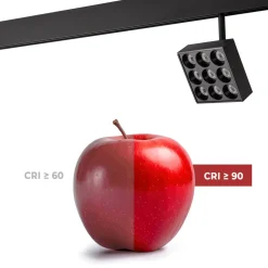 Luminaria cuadrada LED para carril magnético 48V - 9W - CRI90 - UGR18 - OSRAM