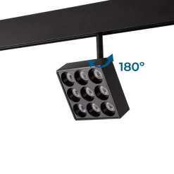 Luminaria cuadrada LED para carril magnético 48V - 9W - CRI90 - UGR18 - OSRAM
