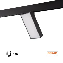 Luminaria cuadrada LED para carril magnético 48V - 18W - CRI90 - OSRAM