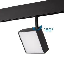 Luminaria cuadrada LED para carril magnético 48V - 9W - CRI90 - Chip OSRAM