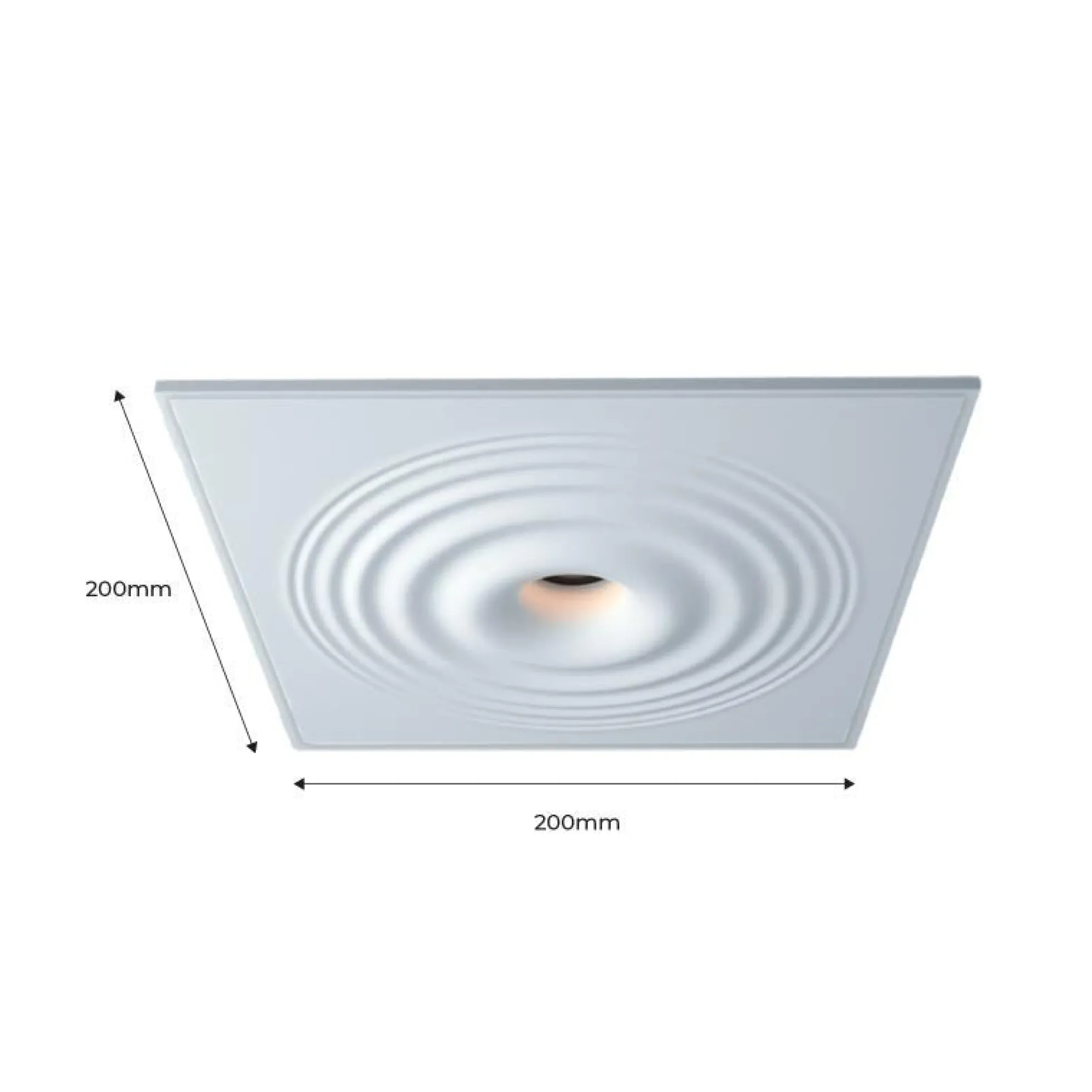 Luminaria de escayola con efecto onda trimless / integración - 20x20cm - GU10