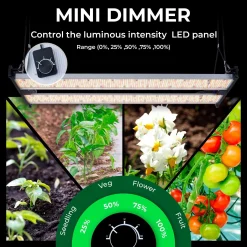 Luminaria LED de cultivo interior - 250W - Regulable 0-10V - Grow light Full Spectrum