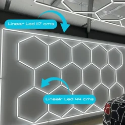 Luminaria Lineal de 120 cm – Diseño Hexagonal Moderno y Minimalista