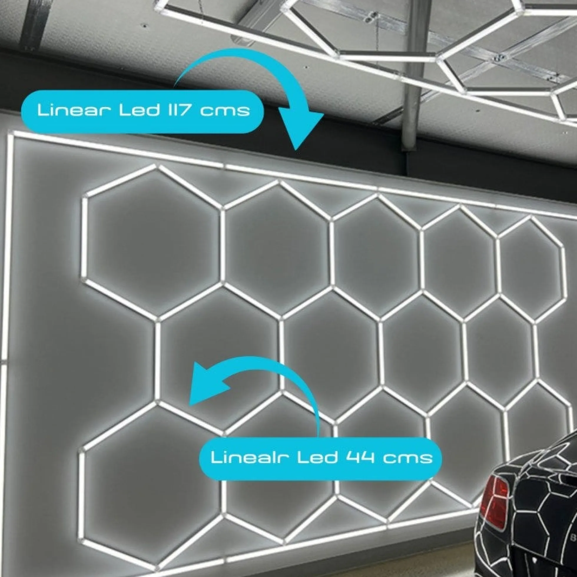 Luminaria Lineal de 120 cm – Diseño Hexagonal Moderno y Minimalista