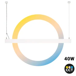 Luminaria lineal LED CCT - Suspensión - Potencia ajustable 20W/30W/40W - 120cm - UGR 19
