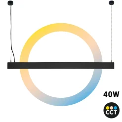 Luminaria lineal LED CCT - Suspensión - Potencia ajustable 20W/30W/40W - 120cm - UGR 17