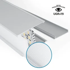 Luminaria lineal LED CCT - 40W - Suspensión / superficie - Potencia ajustable - 120cm