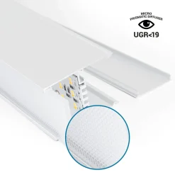 Luminaria lineal LED CCT - 40W - Suspensión / superficie - Potencia ajustable - 120cm