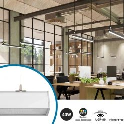 Luminaria lineal LED CCT - 40W - Suspensión / superficie - Potencia ajustable - 120cm