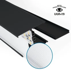 Luminaria lineal LED CCT - 60W - Suspensión / superficie - Potencia ajustable - 180cm