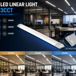 Luminaria lineal LED con caja de empalme - 3CCT - 40W - 120cm