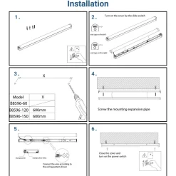 Luminaria lineal LED de alta potencia CCT - 20W - 60cm