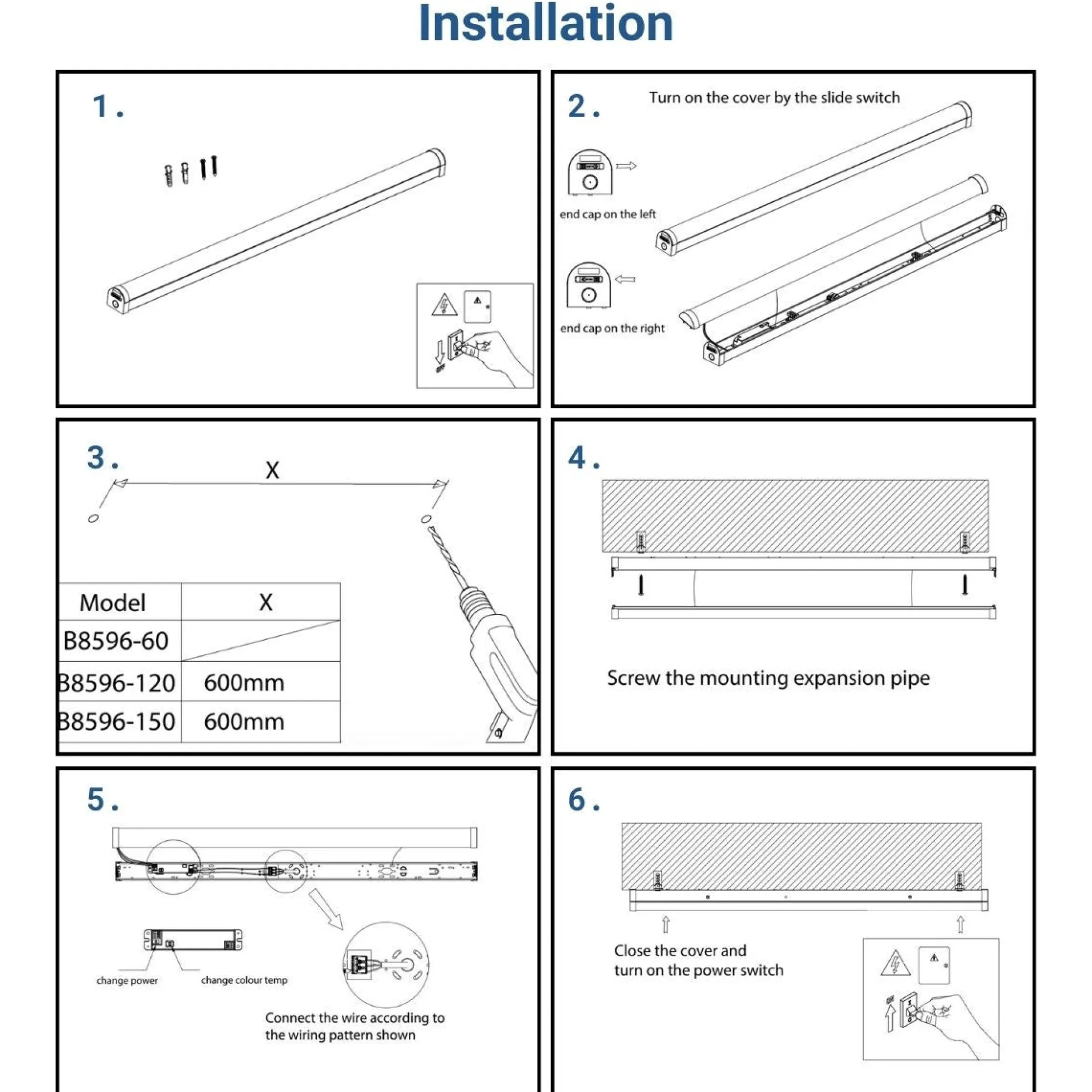 Luminaria lineal LED de alta potencia CCT - 20W - 60cm