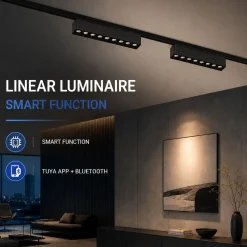 Luminaria lineal para carril magnético - 12W - 26mm - CCT + SMART - UGR18 - 48V