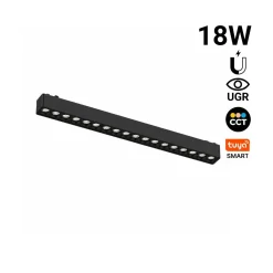 Luminaria lineal para carril magnético - 18W - 26mm - CCT + SMART - UGR18 - 48V