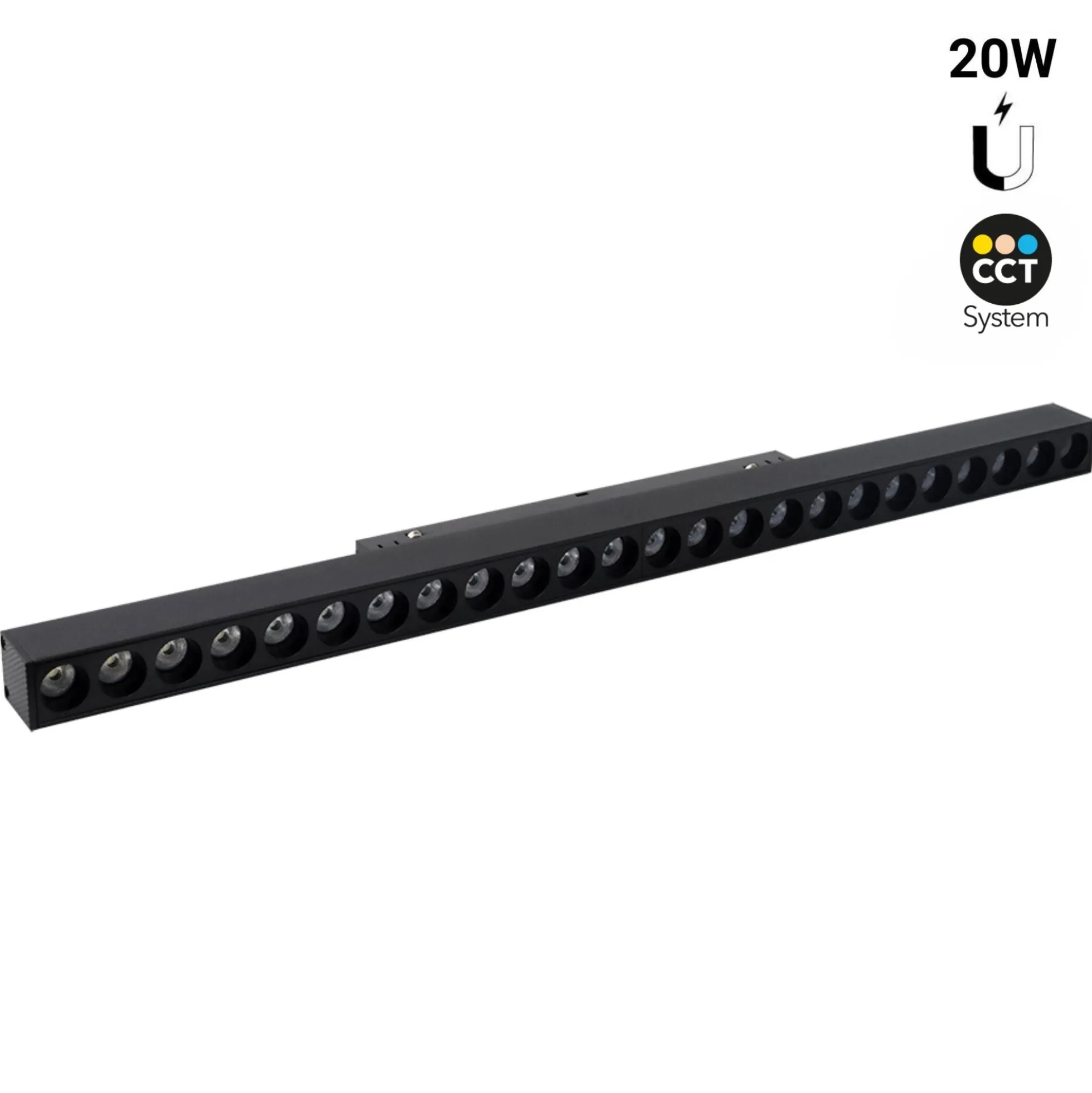 Luminaria lineal para carril magnético CCT - 20W - UGR18 - Mi Light