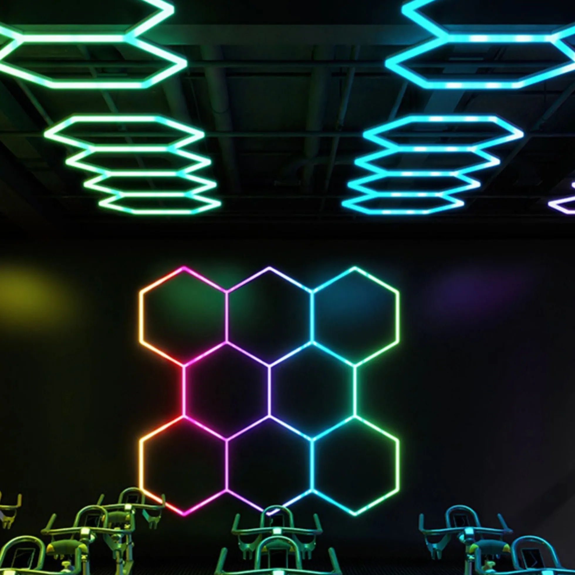 Luminaria lineal para hexágono - RGB IC - 44 cm