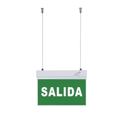 Luz de emergencia permanente con cartel