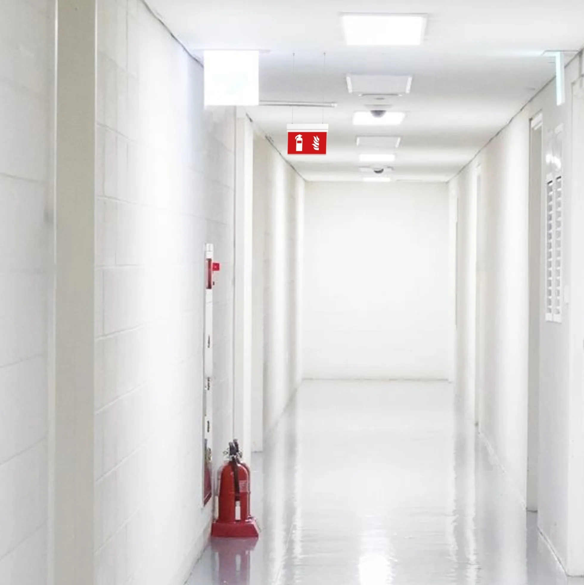 Luz de emergencia permanente con pictograma "Extintor" - Suspensión