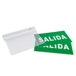 Luz de emergencia permanente con cartel 