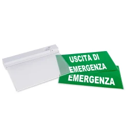 Luz de emergencia permanente con cartel 