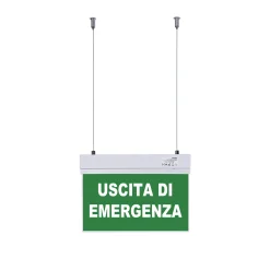 Luz de emergencia permanente con cartel 
