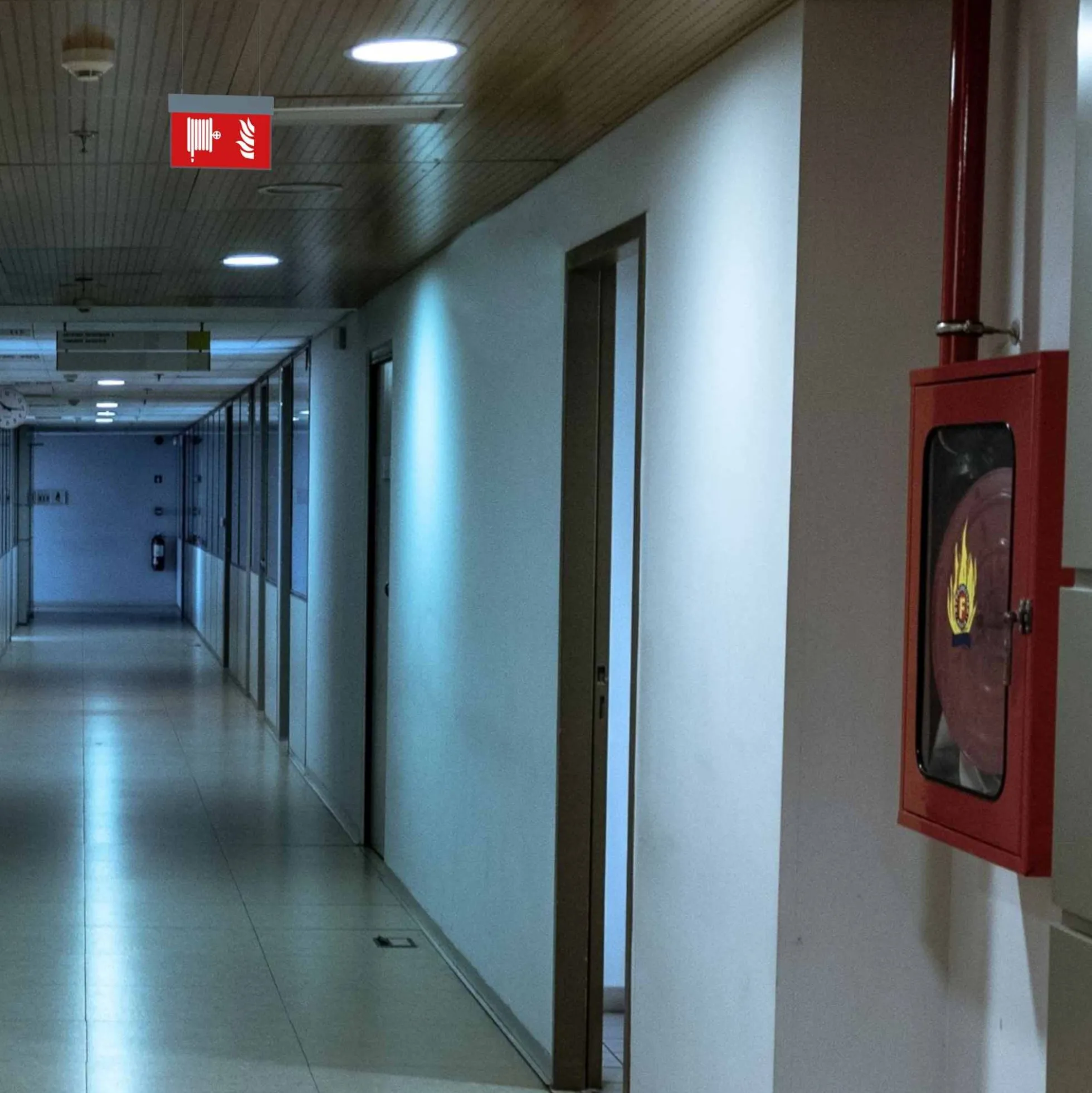 Luz de emergencia permanente con pictograma "Boca de incendio" - Suspensión