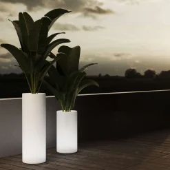 Macetero cilíndrico LED RGBW - 7W - 115 x Ø 40cm - Recargable