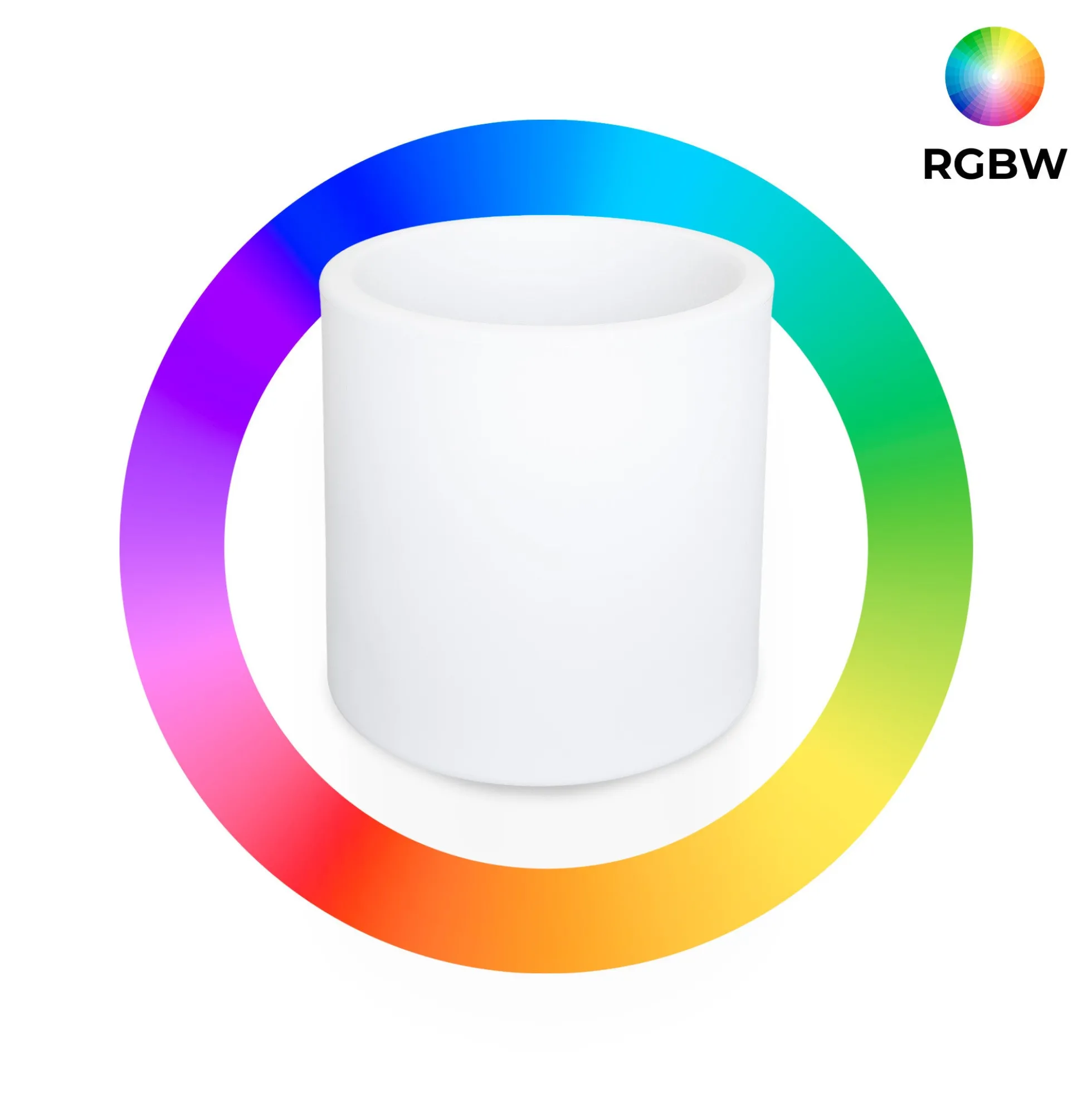 Macetero cilíndrico LED RGBW - 5W - 40 x Ø 40cm - Recargable