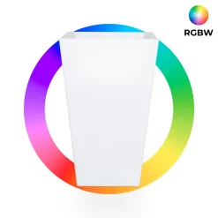 Macetero cuadrado LED RGBW - 24W - Recargable - Mando a distancia