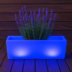 Macetero rectangular LED RGBW - 24W - Recargable - Mando a distancia