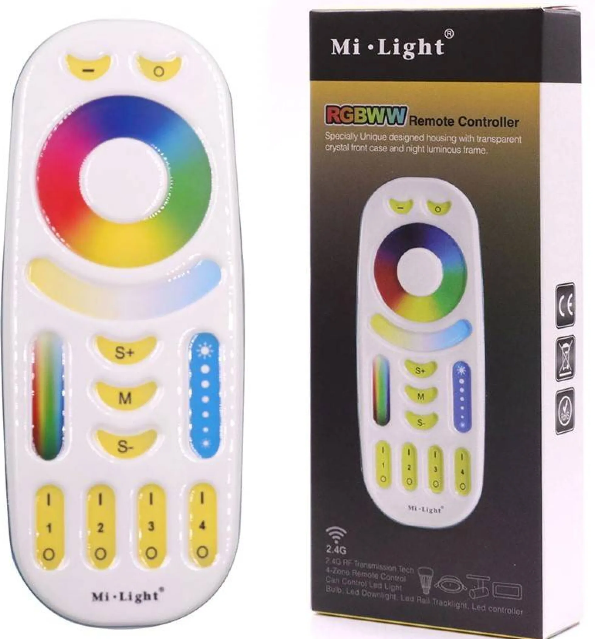 Mando a distancia LED RGB + CCT - 4 Zonas - BLANCO - FUT092 - Mi Light