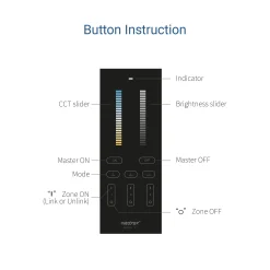 Mando a distancia RF vertical - CCT - 3 Zonas - RF 2.4Ghz - Mi Light