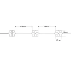 Módulo LED cuadrado para rótulos - 2W - 12V - IP65 - 160º