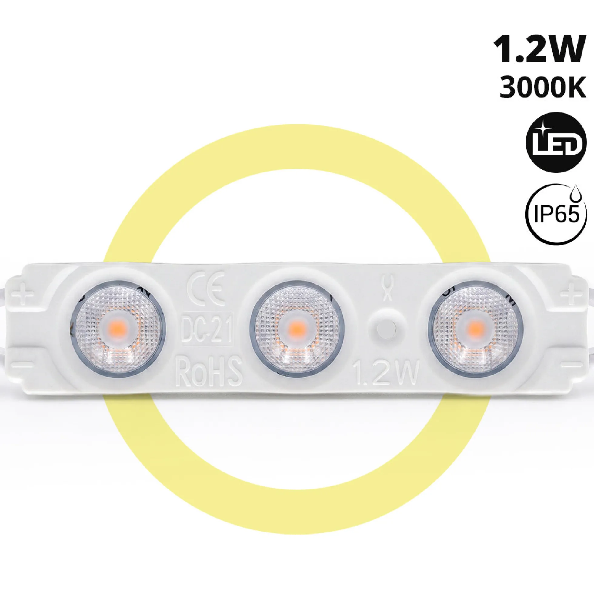 Módulo LED monocolor para rótulos - 1.2W - 12V - 160° - IP65