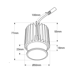 Módulo LED 15W para aro downlight MR16/GU10 - Regulable por TRIAC - 45º - CRI 90