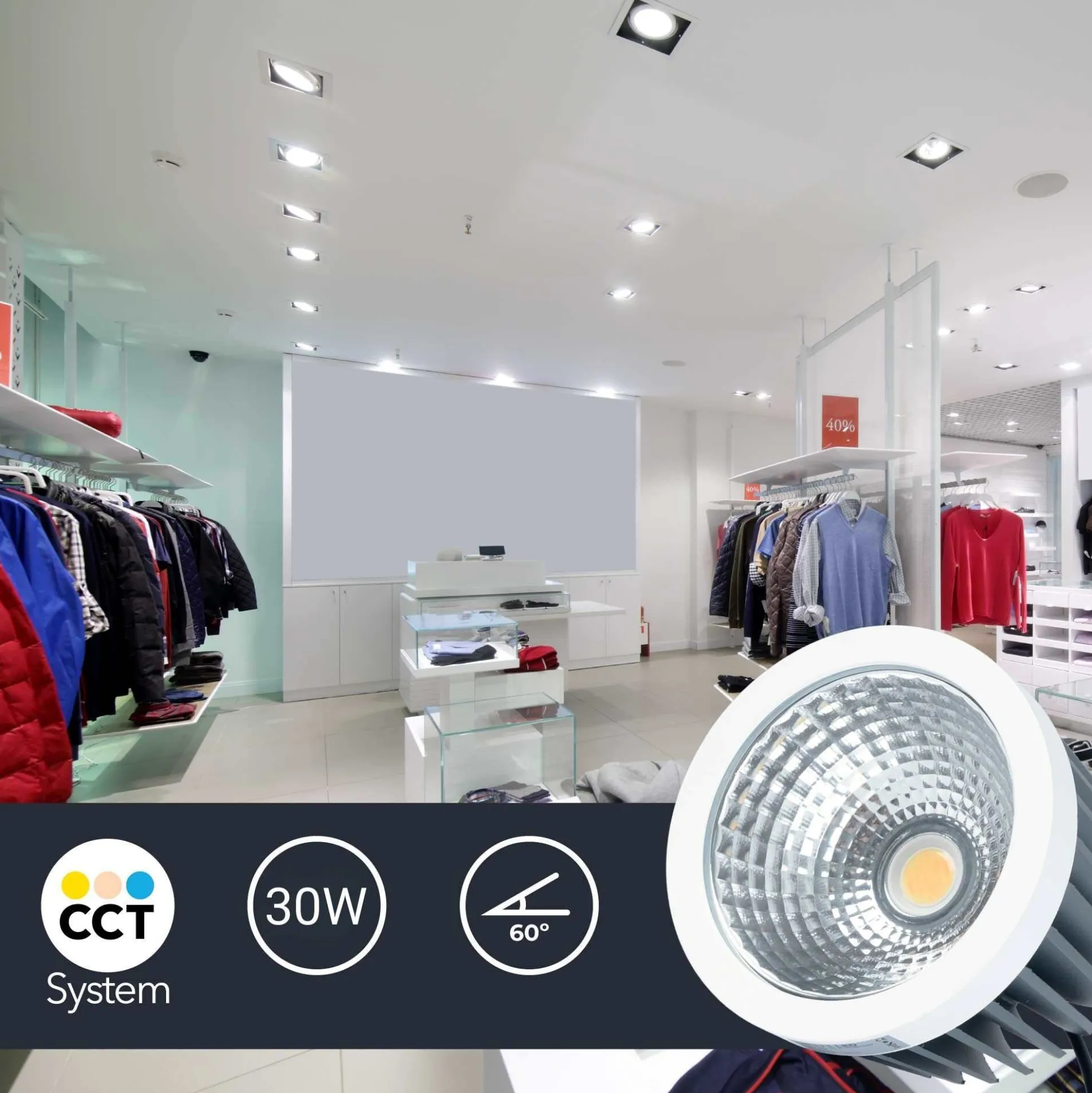Módulo LED 30W QR111- CCT - Driver externo - 60° - CRI 90